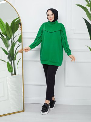 Biyeli Mevsimlik Iki Iplik Sweatshirt