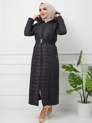 Tam Boy Battal Beden Kapitone Mont