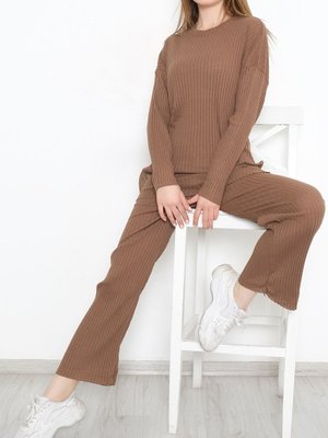 Uzun Kol Fitilli Takım Açıkkahve