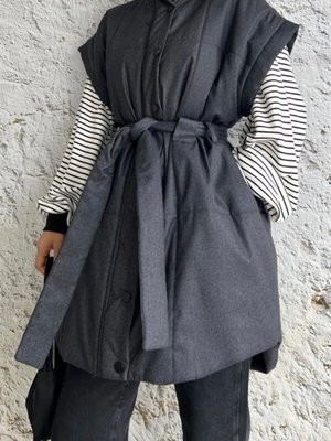 Oversize Kemerli Yelek