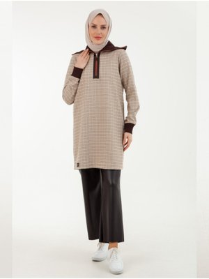 Trend Yakası Ribanalı Kışlık Tesettür Tunik