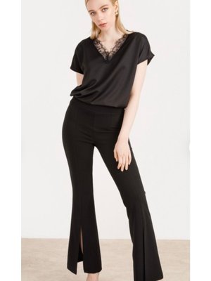 Ispanyol Paça Pantolon Siyah