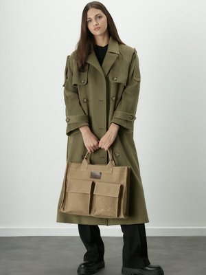 Premıum Kaşe Trenç Kaban Haki