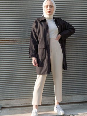 Çif Çep Kapaklı Önden Robalı Gömlrk