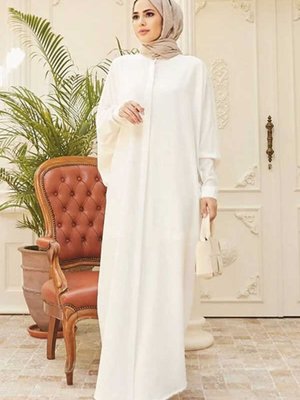 Krep Abaya Beyaz