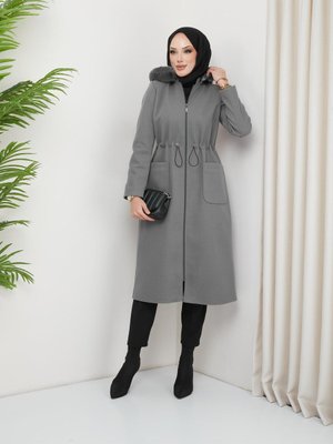 Kaşe Kışlık Kaban Kapüşonlu