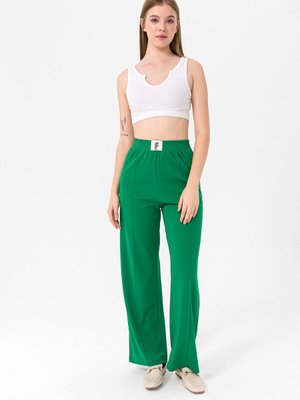 Yeşil Önü Çimalı Armalı Pantolon