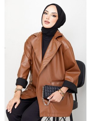 Taba Suni Deri Ceket Taba Suni Deri Ceket