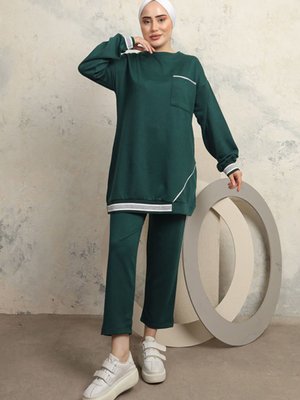 İki İplik İkili Takım Zümrüt Yeşili