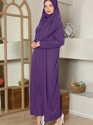 Tek Parça Namaz Elbisesi Mor Tek Parça Namaz Elbisesi Mor