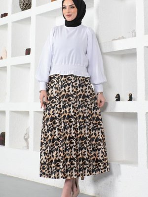 Büyük Desenli Etek Leopar