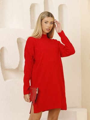 Yırtmaçlı Fitilli Triko Tunik