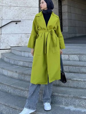 Pis Dikişli Kaşe Kaban