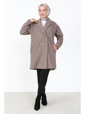 Vizon Çift Düğmeli Kaşe Kaban Vizon Çift Düğmeli Kaşe Kaban