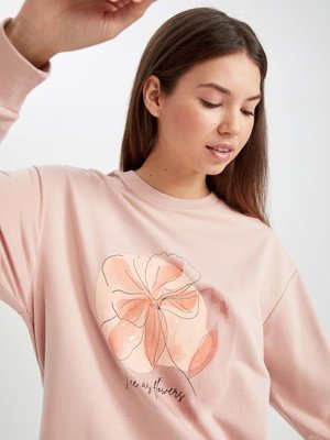 Regular Fit Bisiklet Yaka Baskılı Sweatshirt Tunik