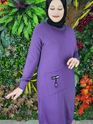 Kadın Arma Ve Stoper Detaylı Cepli Tesettür Tunik