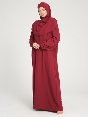 Bordo Ahuse Namaz Elbisesi Bordo Ahuse Namaz Elbisesi