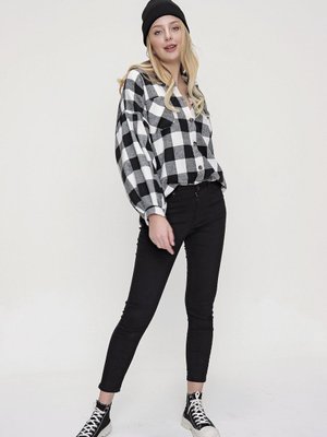 Siyah Battal Dar Paça Kot Pantolon Siyah Battal Dar Paça Kot Pantolon