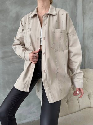 Taş Ceket /taş Detaylı Uzun Çeket