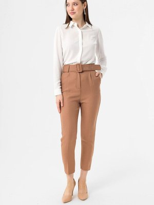 Camel Pensli Yüksek Bel Yün Efekt Pantolon Camel Pensli Yüksek Bel Yün Efekt Pantolon