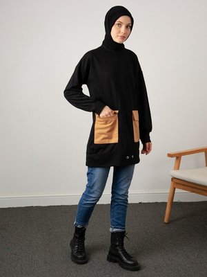 Çift Cep Tunik Siyah