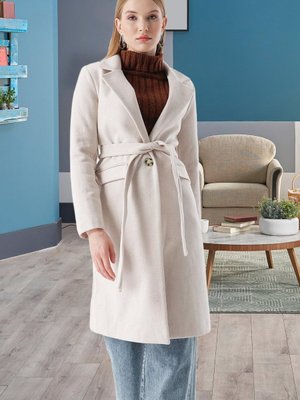 Taş Kuşaklı Balıksırtı Kaşe Kaban Taş Kuşaklı Balıksırtı Kaşe Kaban