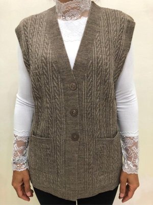 Ece Anne Düğmeli Kısa Yelek