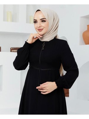 Bel Detaylı Mevlana Ferace Lastik Kol Yazlık Aerobin Bel Detaylı Mevlana Ferace Lastik Kol Yazlık Aerobin