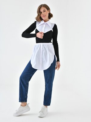 2’li Paket Takım Beyaz Mini Yaka Ve Yanları Yırtmaçlı Gömlek Düğmeli İçlik Etek Boyunluk 2’li Paket Takım Beyaz Mini Yaka Ve Yanları Yırtmaçlı Gömlek Düğmeli İçlik Etek Boyunluk