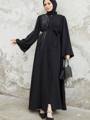 Viona Taşlı Abaya Siyah Viona Taşlı Abaya Siyah