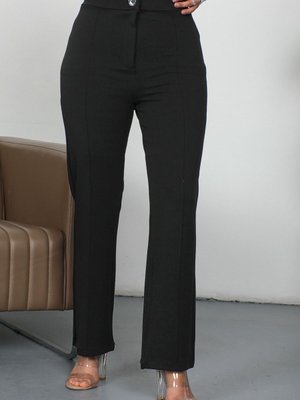Nervürlü Pantolon Siyah