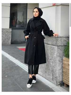 Düğmeli Kaşe Kaban