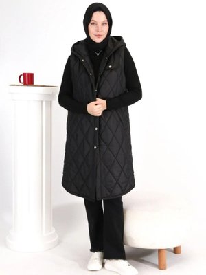 Nills Uzun Çıt Detaylı Kapitone Şişme Yelek