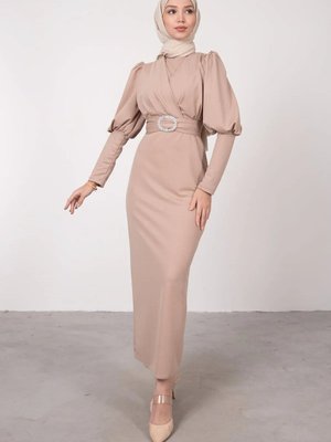 Kalem Çapraz Kuşaklı Abiye Elbise