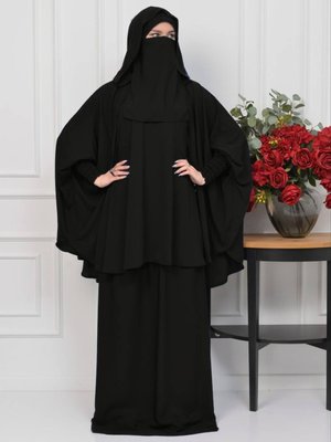 Parçalı Çarşaf Hijab Medine Ipeği