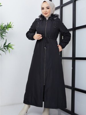 Içi Bele Kadar Kürklü Astar Altı Elyaf Belden Sıkma Uzun Pardesü Bilekten Lastikli Kaban Mont Içi Bele Kadar Kürklü Astar Altı Elyaf Belden Sıkma Uzun Pardesü Bilekten Lastikli Kaban Mont