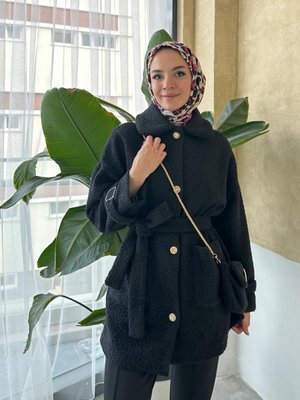 Çantalı Peluş Ceket E