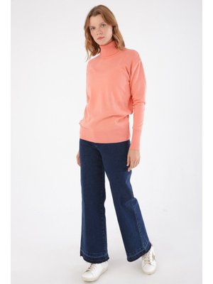 Somon Balıkçı Yaka Kısa Triko Kazak