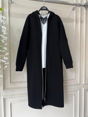 Scuba Kumaş Kapüşonlu Fermuarlı Ferace Kap