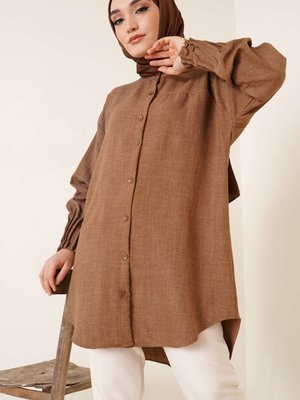 Nervür Detaylı Salaş Gömlek Nervür Detaylı Salaş Gömlek