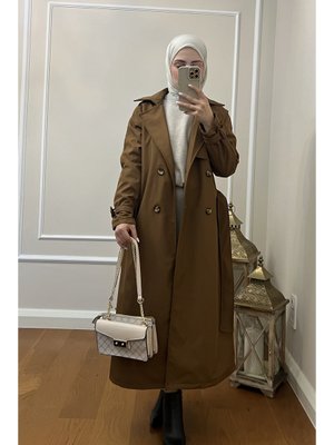 Kemerli Trençkot Taba