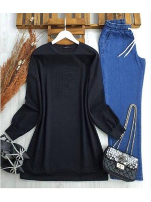 Gül Kabartma Baskılı Tunik