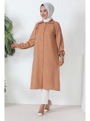 Camel Yaka Detaylı Kap Camel Yaka Detaylı Kap