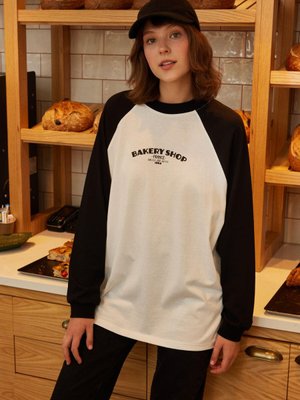 Baskılı Reglan Kol Sweatshırt Siyah