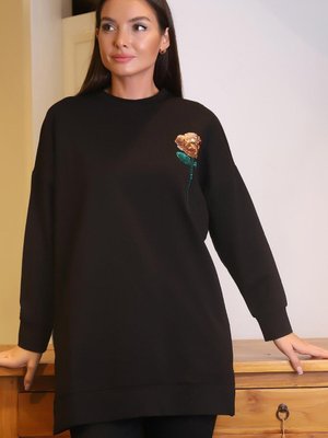 Siyah Gül İşlemeli Tunik Siyah Gül İşlemeli Tunik