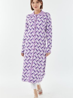 Polo Yaka Lila Rayon Hırka Polo Yaka Lila Rayon Hırka