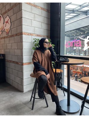 Panço Süveter Taba Bol Kalıp