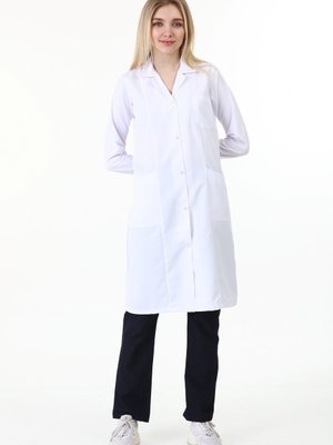 Uzun Boy Gömlek Yaka Doktor Öğretmen Laborant Önlüğü