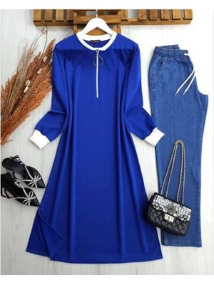 Yaka Ve Kol Ribanalı Tam Boy Tunik