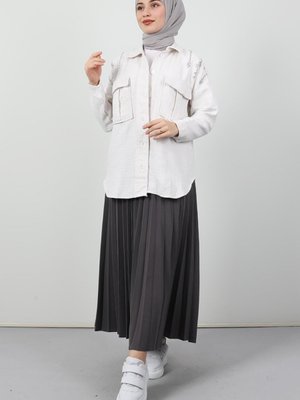 Pileli Etek Koyu Gri Pileli Etek Koyu Gri